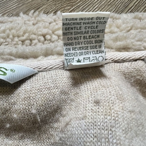 Orvis Jacket Sherpa Fleece Tan Brown Elbow Patch Leather Trim Small - Picture 11 of 14
